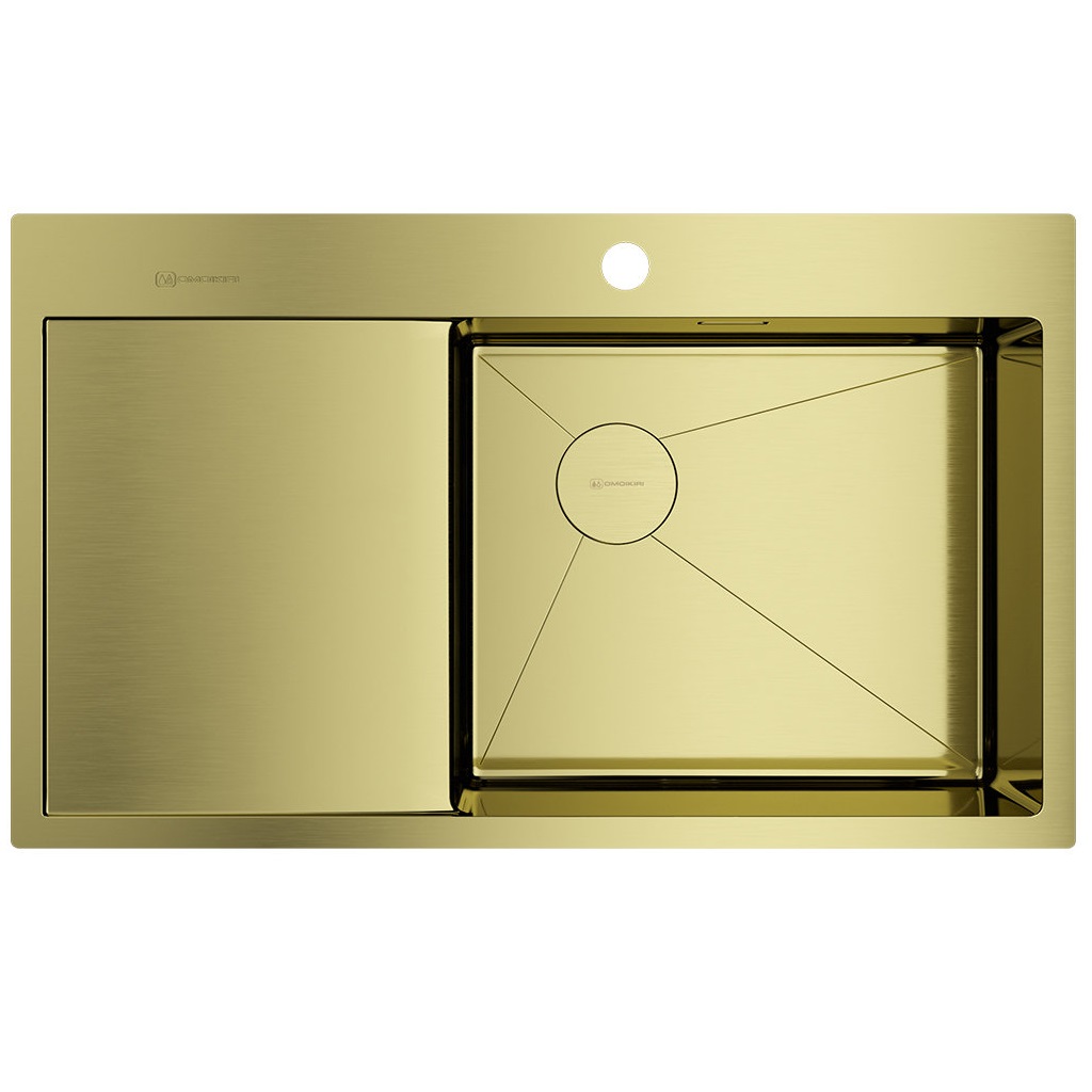 Мойка кухонная Omoikiri Akisame 86 SIDE LG-R 4997046 86x51 (светлое золото)