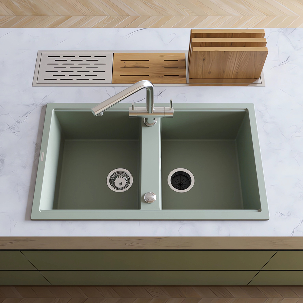 Мойка кухонная Omoikiri Kitagawa 86-2-WG 4993731 86x51 (wind green) 