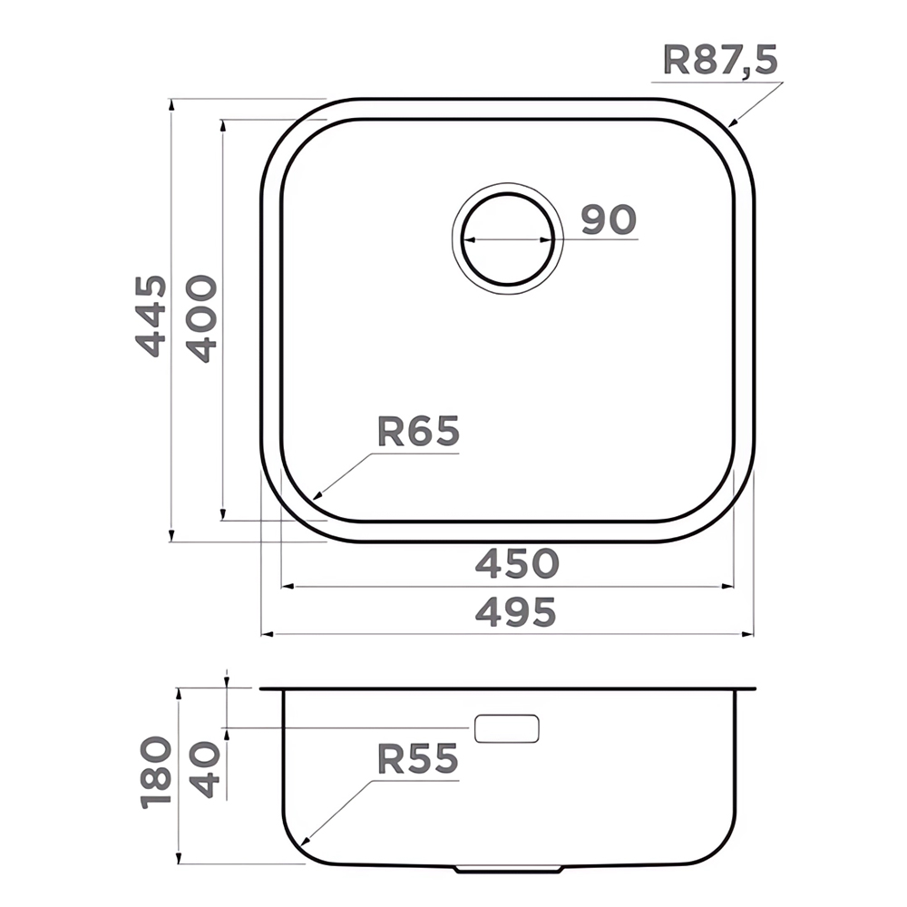 Мойка кухонная Omoikiri Omi 49-U/I-IN 4993066 (нержавеющая сталь)
