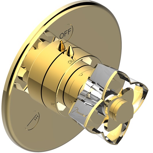 Переключатель потоков THG Petale De Cristal Clair Lisere Dore U6E-F01-48M2SB (золотой), на 2 источника