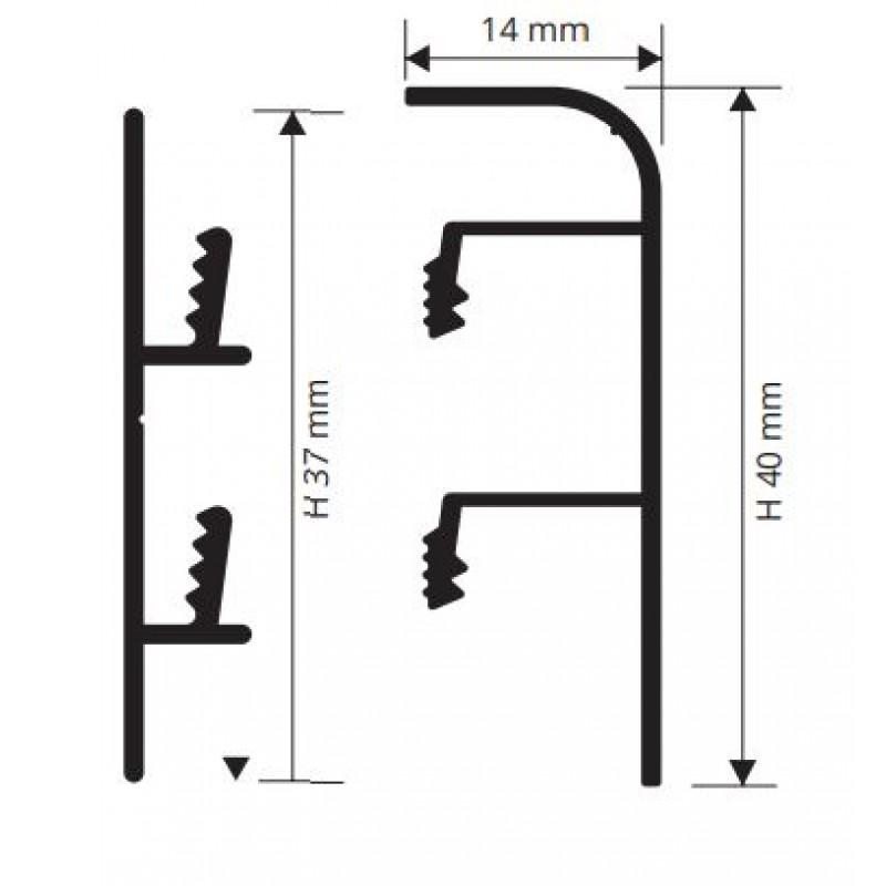 Клипса для плинтуса Progress Profiles Proskirting PKGS 37 (серебро)