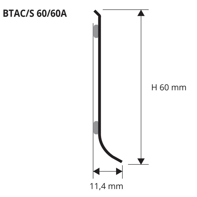 Плинтус Progress Profiles Плинтус 60 BTACS 60 2 м. (нерж. сталь), сатинированный, без клеящего слоя