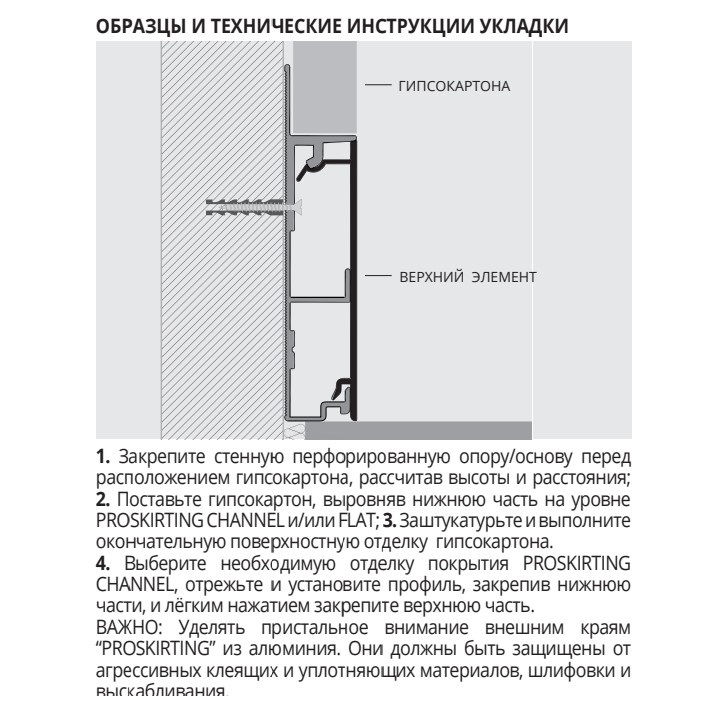 Плинтус Progress Profiles Proskirting Flat PKFLA 60-01 2 м. (белый), окрашенный