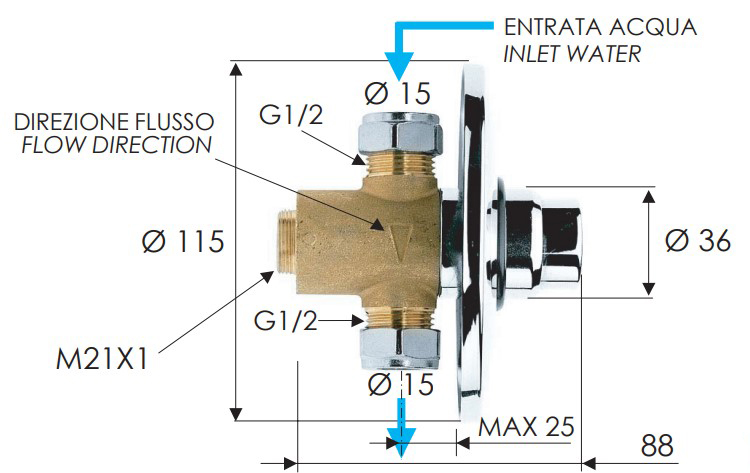 Пневматический кран Remer Tempor & Sensor TE30 (хром)