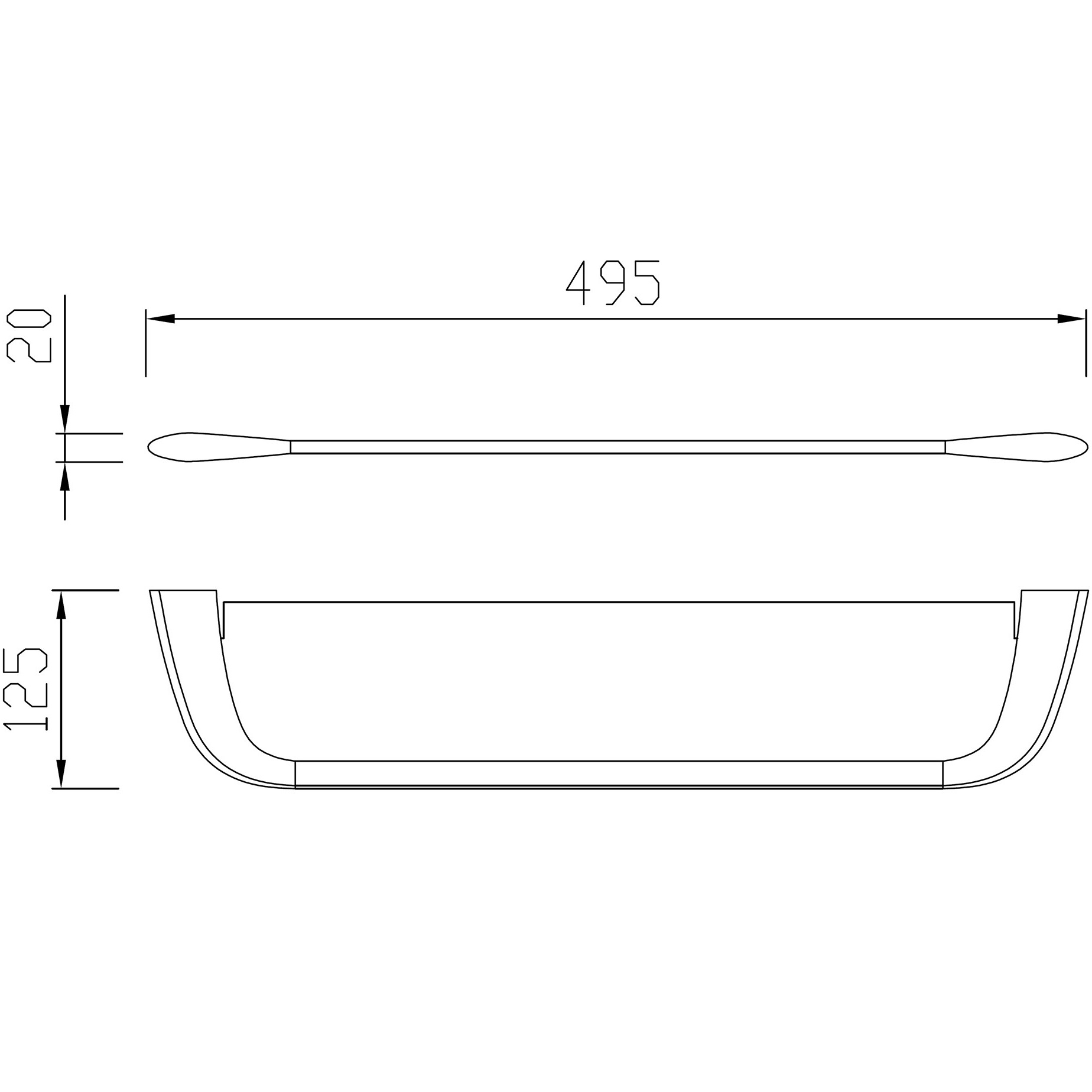 Полка стеклянная Abber Nord AA1555G (золото матовое)