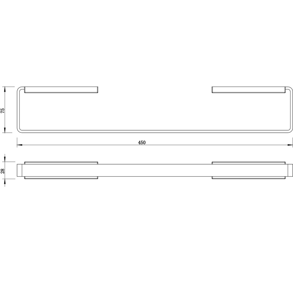 Полотенцедержатель 45см., Whitecross Cubo CU2450BL (черный матовый)
