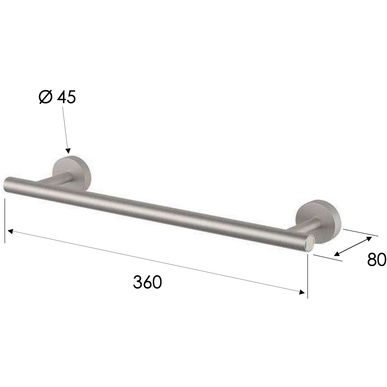 Полотенцедержатель Remer Inox SSXI40L30 (сталь), 30 см