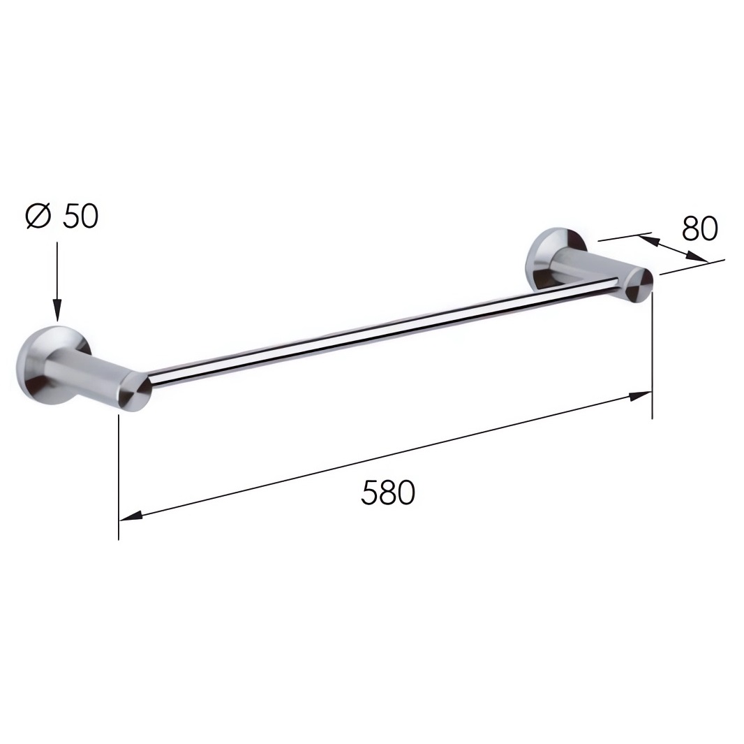 Полотенцедержатель Remer Minimal Inox Mi30INOXCR (хром), 58 см