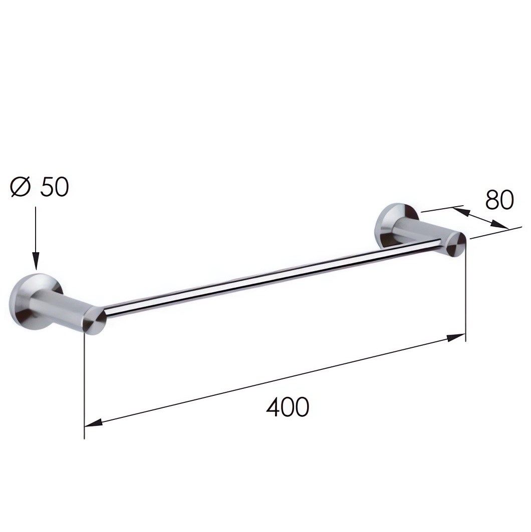 Полотенцедержатель Remer Minimal Inox Mi40INOXCR (хром), 40 см, настенный