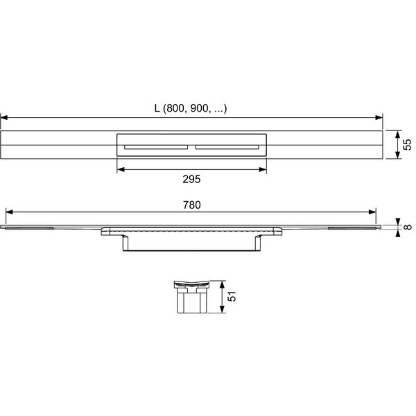 Душевой лоток TECE Drainprofile 671210 (нержавеющая сталь глянцевая), 120 см