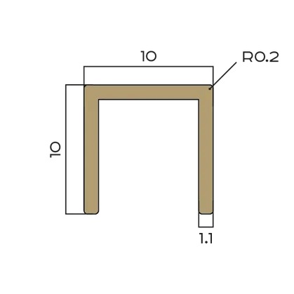 Профиль П-образный латунь 10x10 мм Neexy PVL83-04 (антик бронза светлая), 2.7 м.