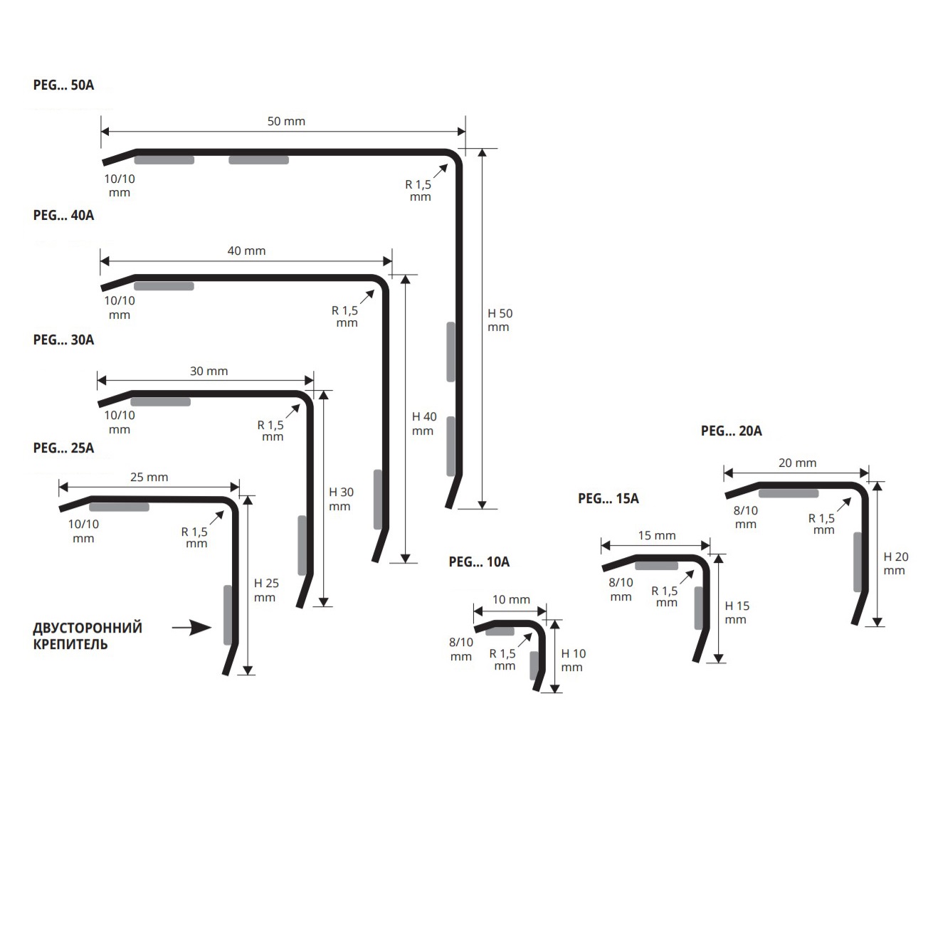 Профиль угловой наружный Progress Profiles Proedge PEGOS 10A 2.7 м. (латунь сатинированная), самоклеящийся