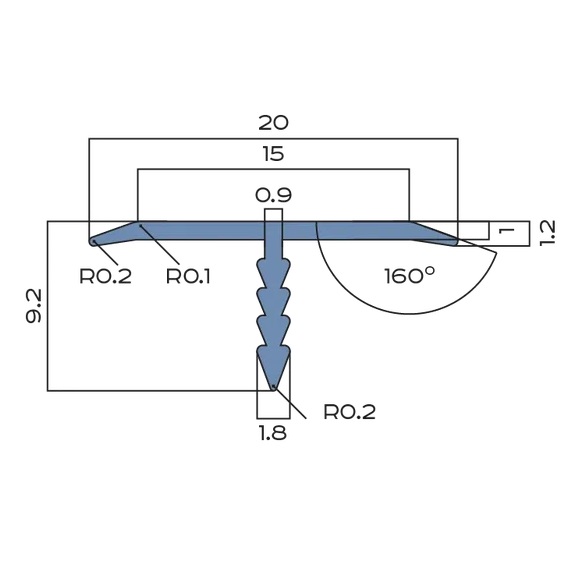 Профиль Т-образный плоский алюминий 20 мм Neexy PV102-04 (золото матовое), 2.7 м.