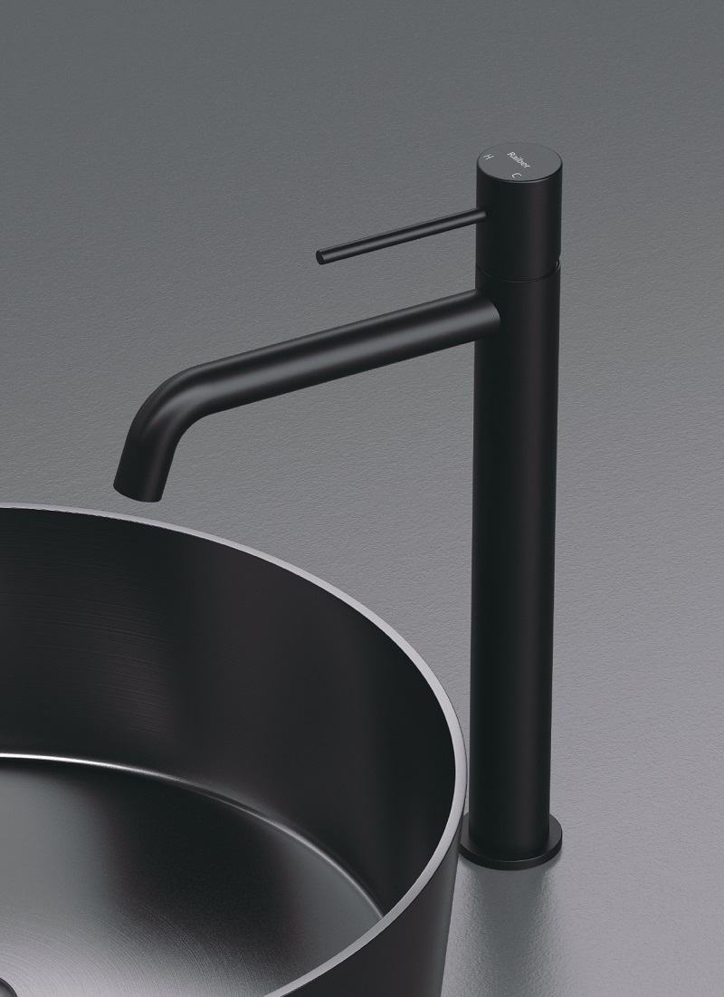 Смеситель для раковины Raiber Graceful RPB-002 (черный матовый), без донного клапана