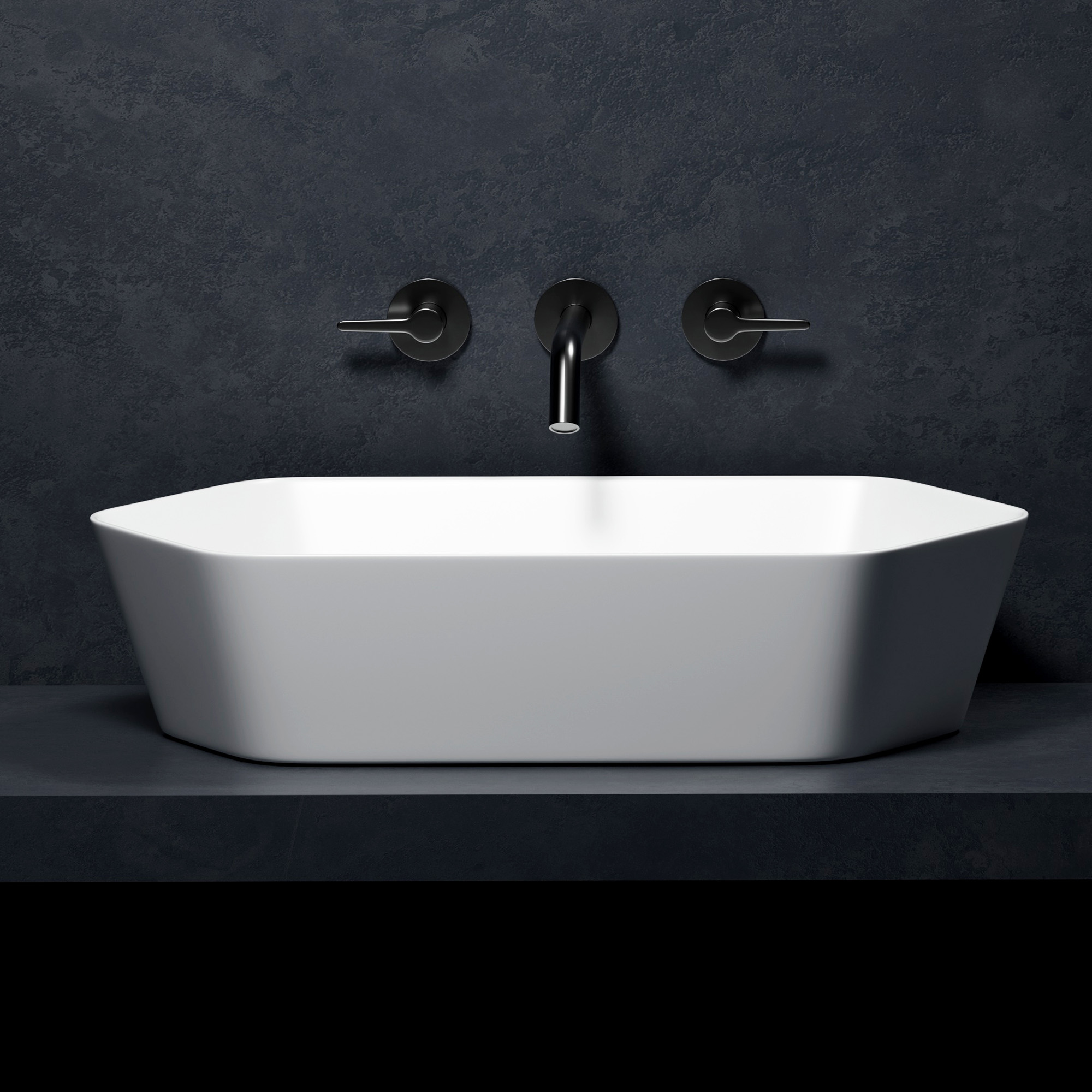 Раковина накладная Abber Rechteck AC2223 61х36х14.5 (белый), с донным клапаном
