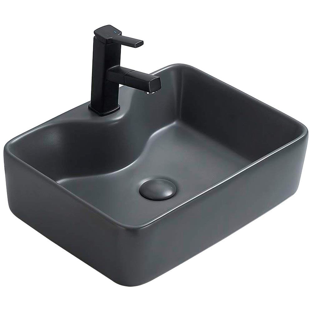Раковина накладная CeramaLux NC 7291MDH-2 48x37 (серый)