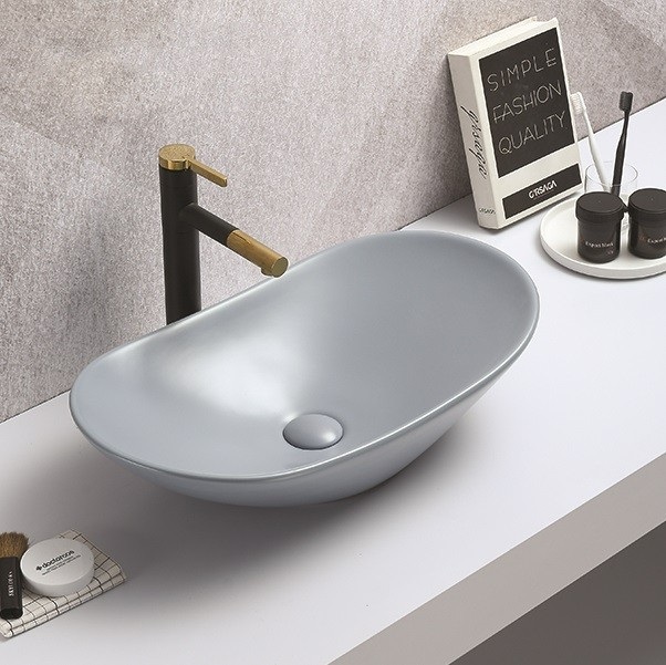 Раковина накладная CeramaLux NC 7811AMHL-4  61.5x36 (голубой)