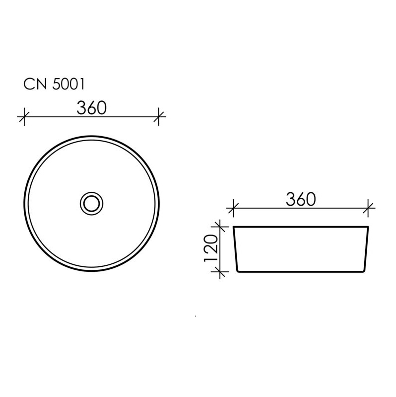 Раковина накладная Ceramica Nova Element CN5001 36x36 (белый), без донного клапана