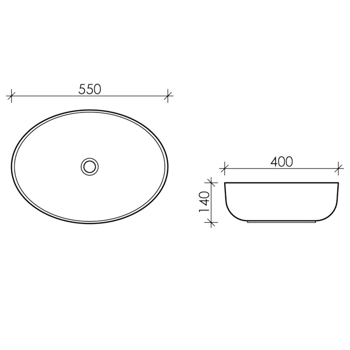 Раковина накладная Ceramica Nova Element CN5002 55x40 (белый), без донного клапана