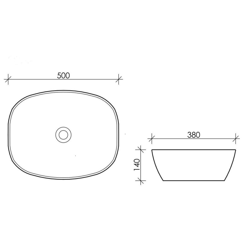 Раковина накладная Ceramica Nova Element CN5005 50x38 (белый), без донного клапана