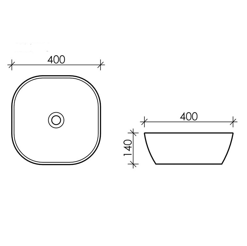 Раковина накладная Ceramica Nova Element CN5006 40x40 (белый), без донного клапана