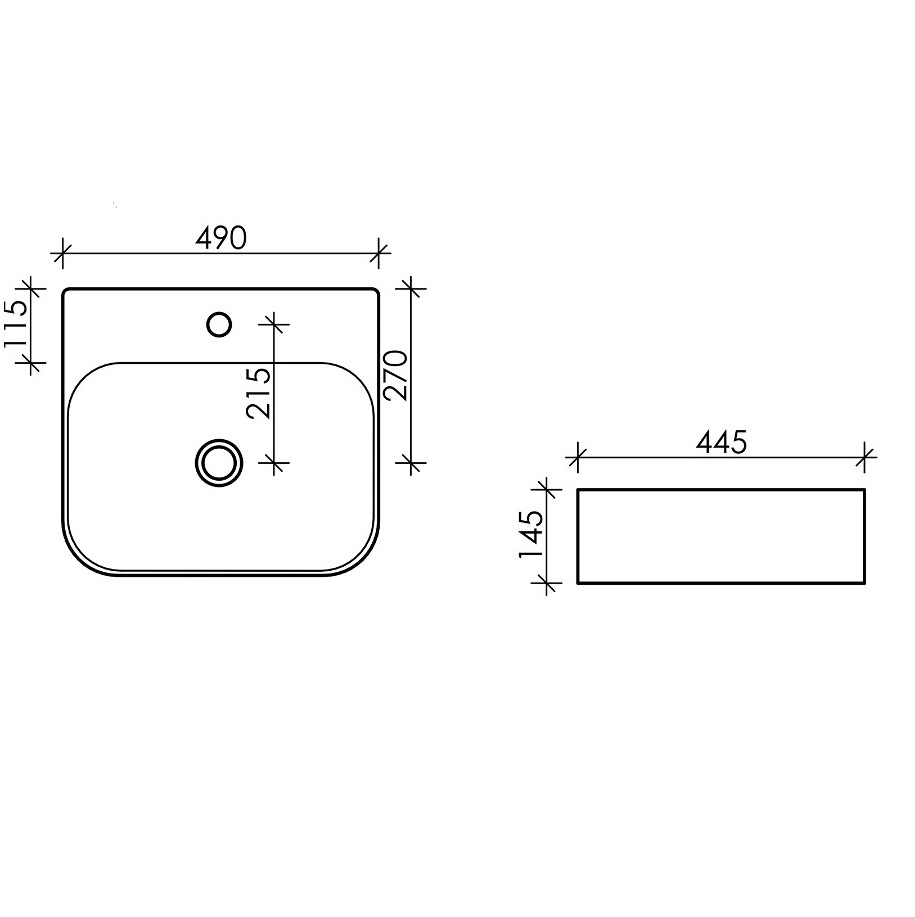 Раковина накладная Ceramica Nova Element CN5011 49x44.5 (белый), без донного клапана