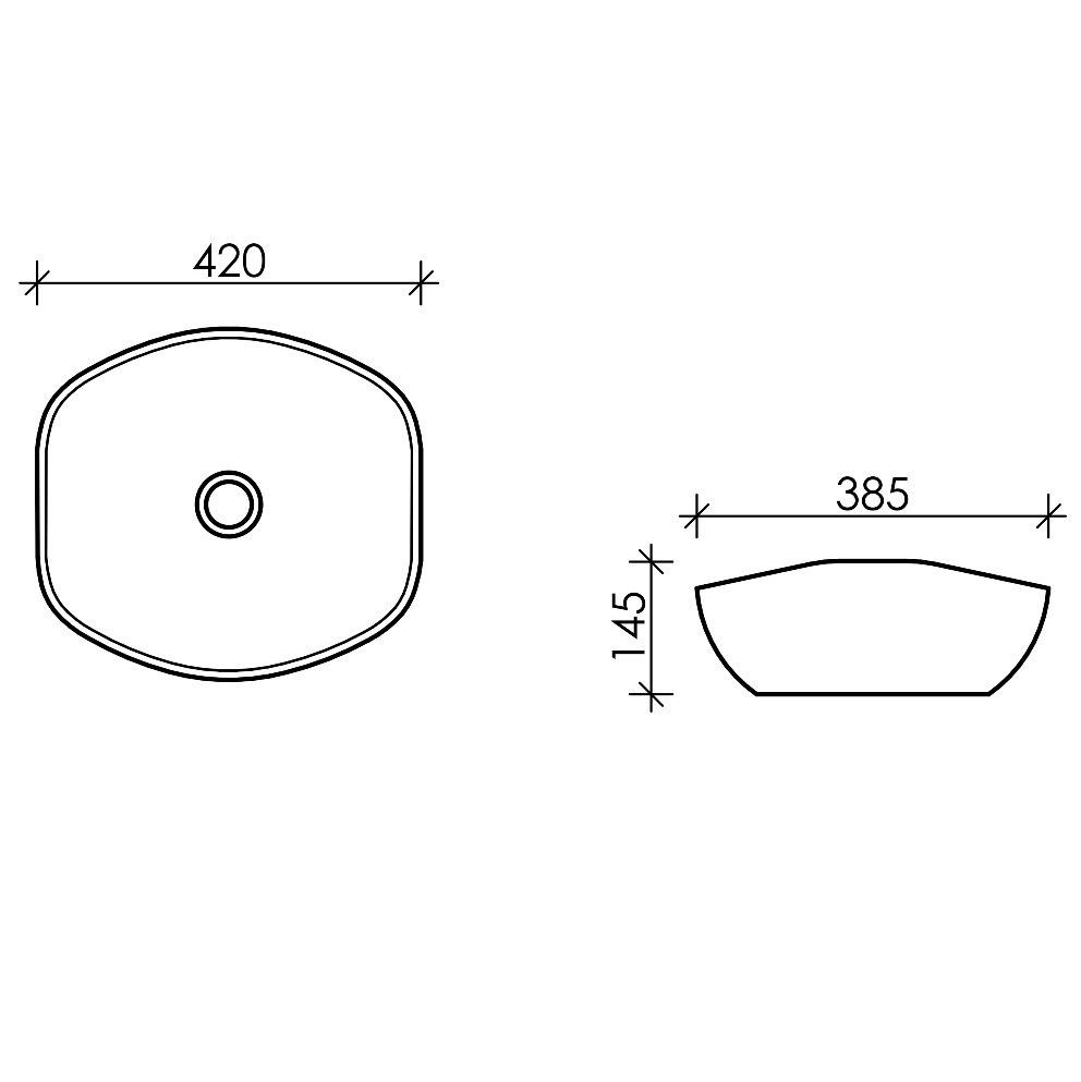 Раковина накладная Ceramica Nova Element CN5017 42x38.5 (белый), без донного клапана