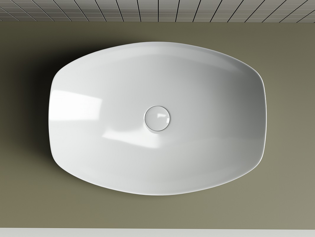 Раковина накладная Ceramica Nova Element CN5016 56x40 (белый), без донного клапана