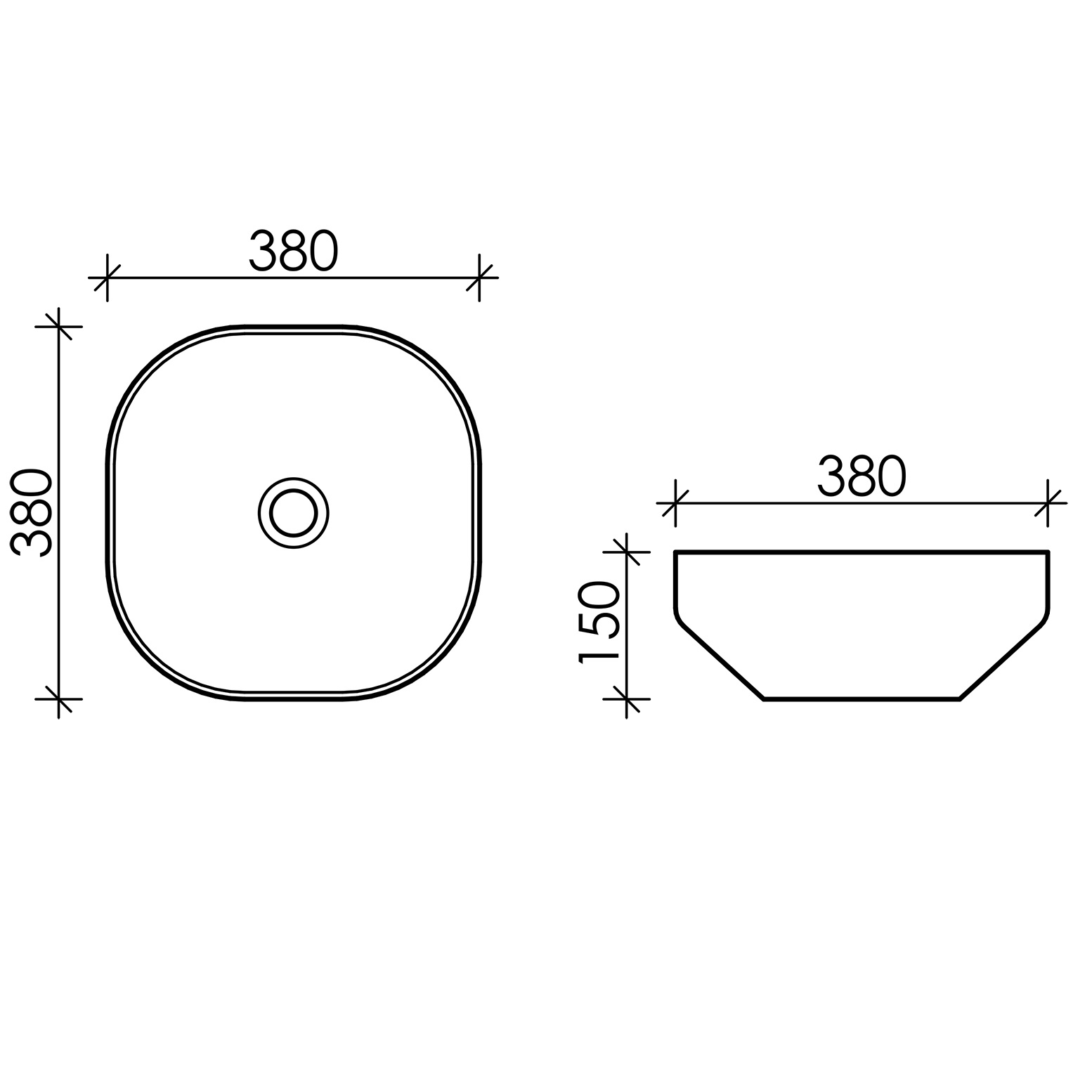 Раковина накладная Ceramica Nova Element CN5032 38x38 (белый), без донного клапана