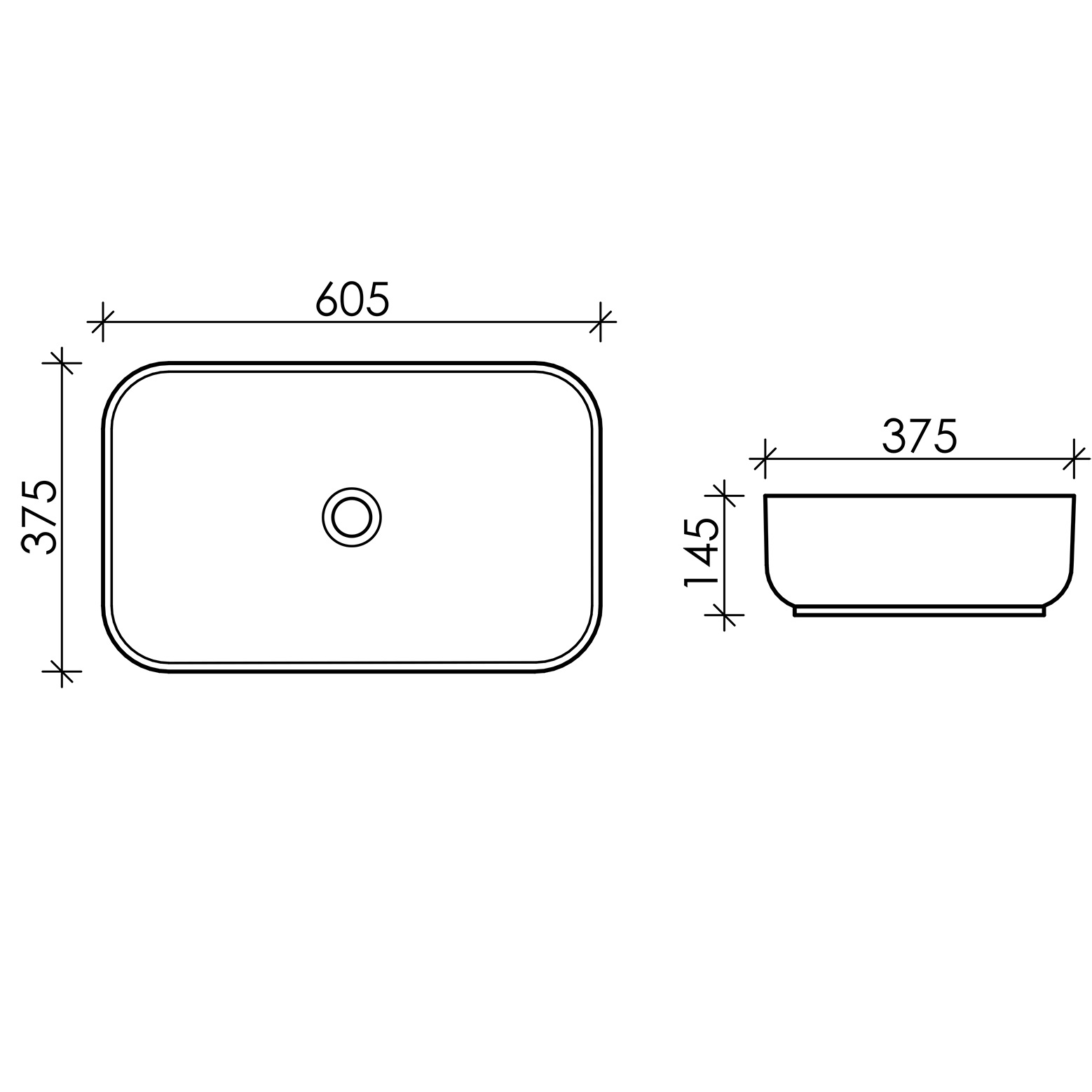 Раковина накладная Ceramica Nova Element CN5044 60.5x37.5 (белый), без донного клапана
