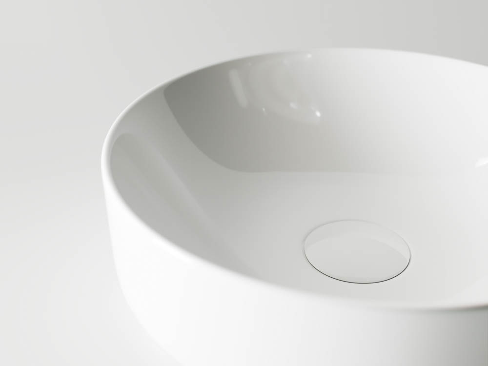 Раковина накладная Ceramica Nova Element CN6005 35.5x35.5 (белый глянцевый), без донного клапана