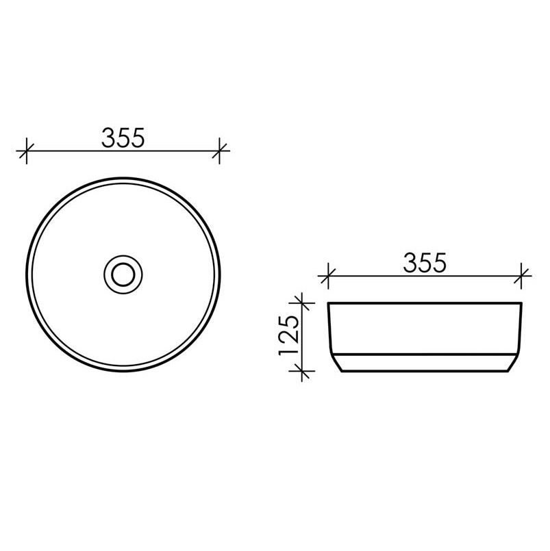 Раковина накладная Ceramica Nova Element CN6007 35.5x35.5 (черный матовый), без донного клапана