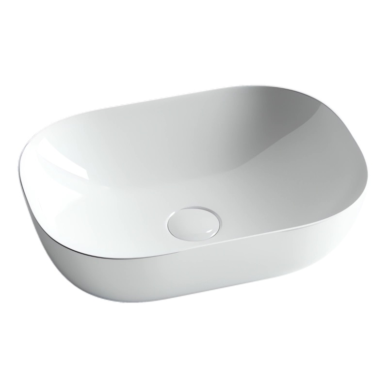 Раковина накладная Ceramica Nova Element CN6009 45.5x32.5 (белый глянцевый), без донного клапана