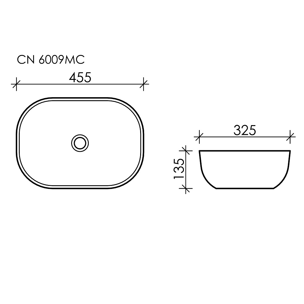 Раковина накладная Ceramica Nova Element CN6009MC 45.5x32.5 (капучино матовый), без донного клапана