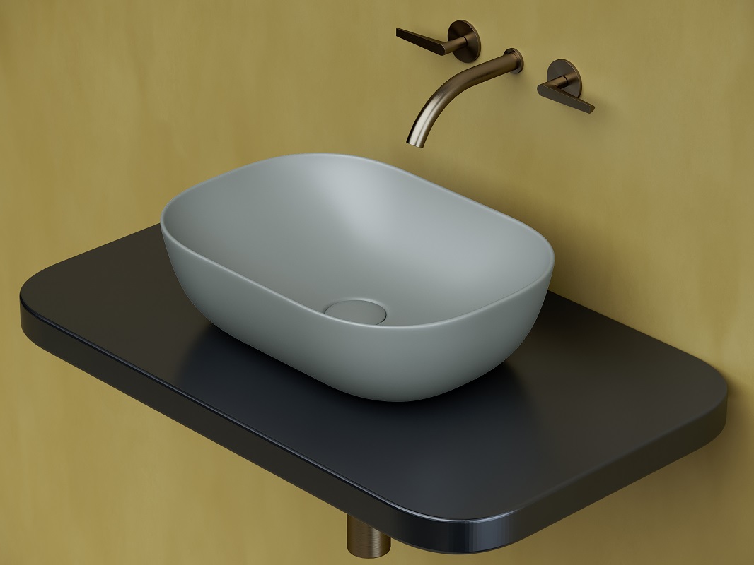 Раковина накладная Ceramica Nova Element CN6009MH 45.5x32.5 (антрацит матовый), без донного клапана