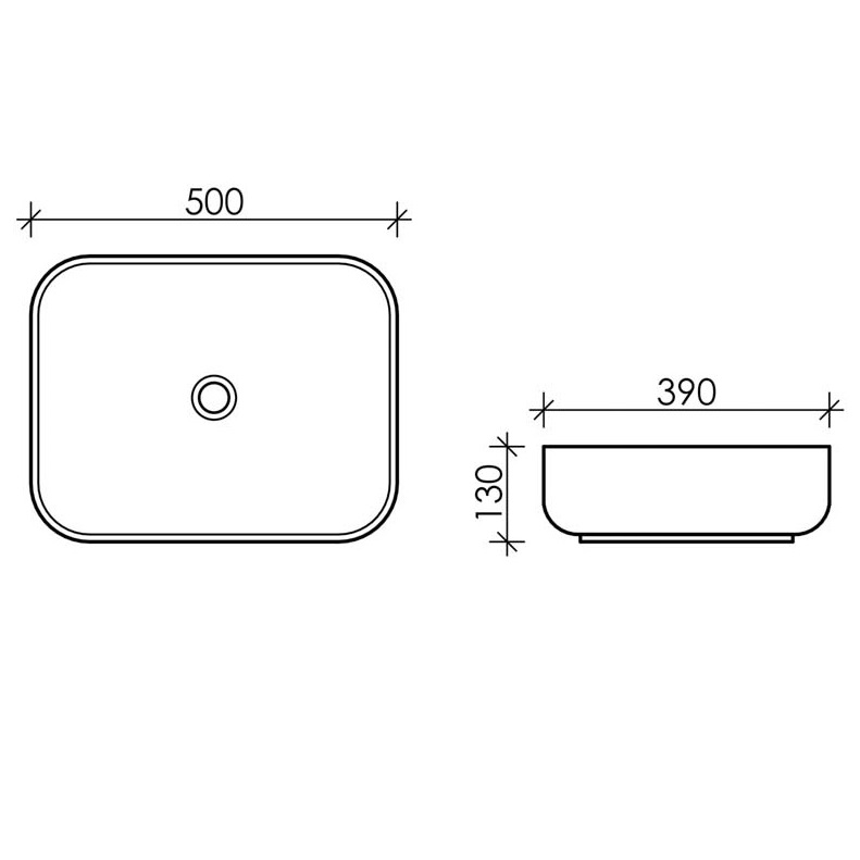 Раковина накладная Ceramica Nova Element CN6011 50x39 (белый), без донного клапана