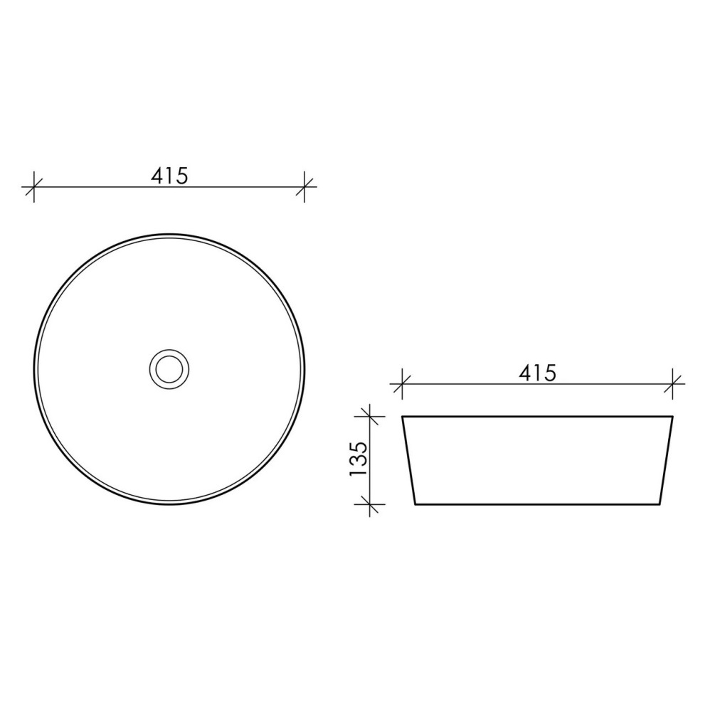 Раковина накладная Ceramica Nova Element CN6013 41.5x41.5 (белый), без донного клапана