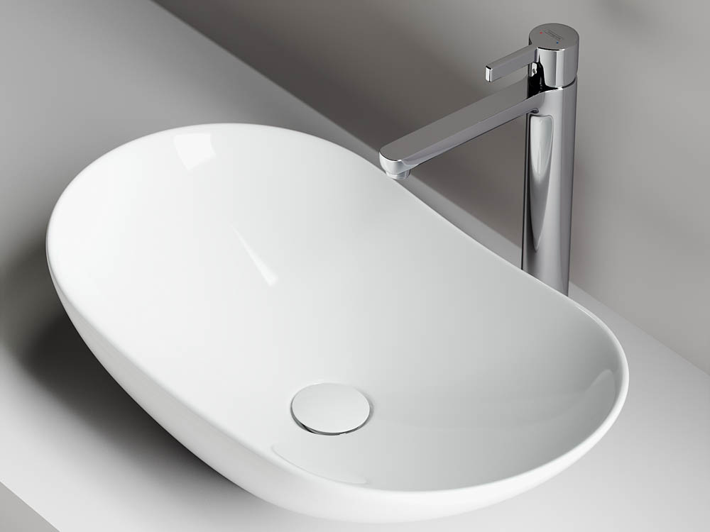 Раковина накладная Ceramica Nova Element CN6015 62x36 (белый), без донного клапана