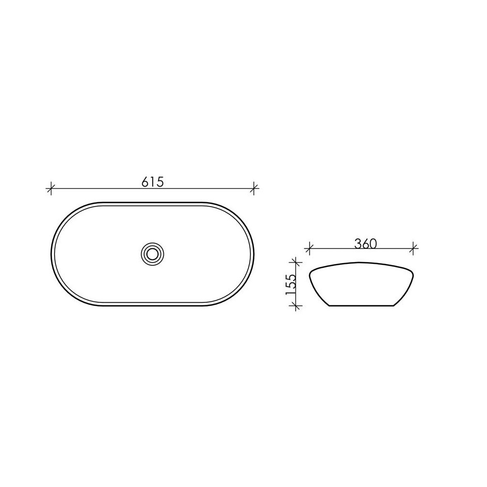 Раковина накладная Ceramica Nova Element CN6015 62x36 (белый), без донного клапана