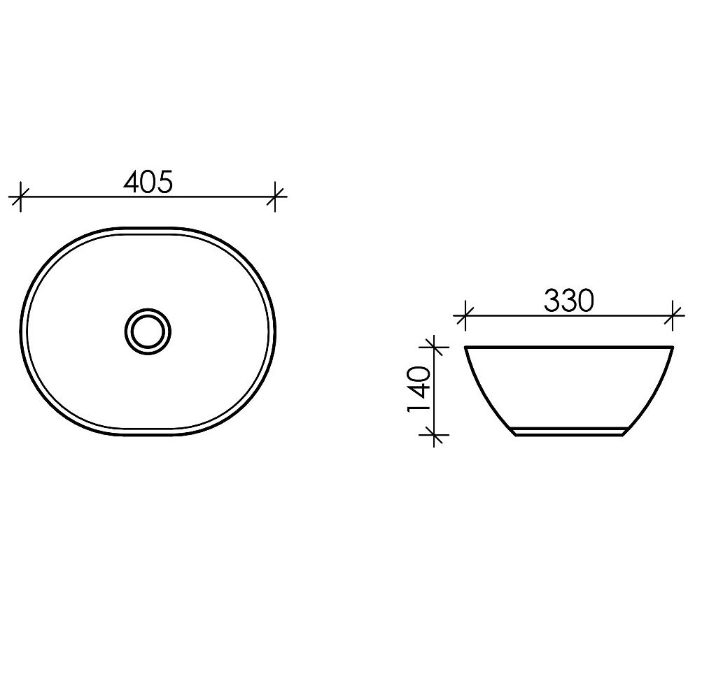 Раковина накладная Ceramica Nova Element CN6016 40.5x33 (белый), без донного клапана
