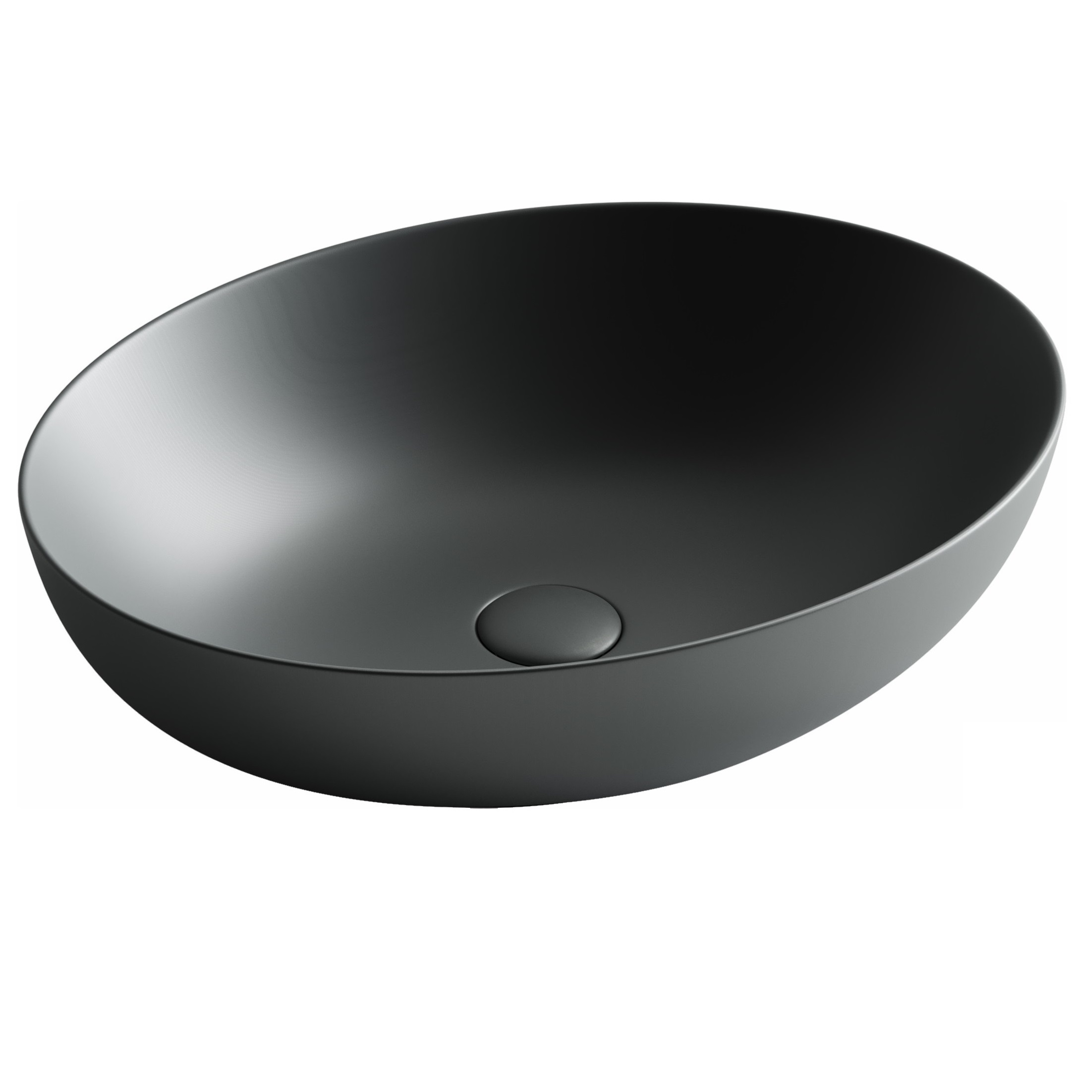 Раковина накладная Ceramica Nova Element CN6017MDH 52x39.5 (Темный Антрацит Матовый), без донного клапана