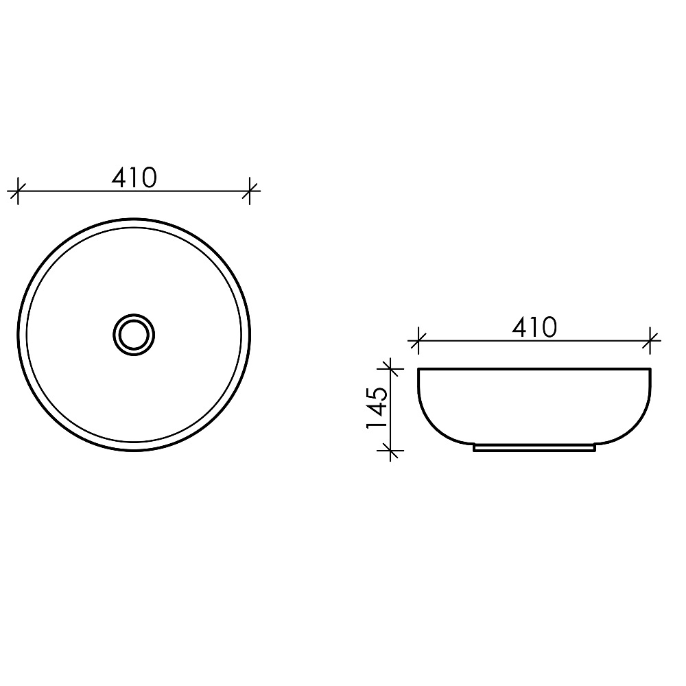 Раковина накладная Ceramica Nova Element CN6021 41x41 (белый), без донного клапана