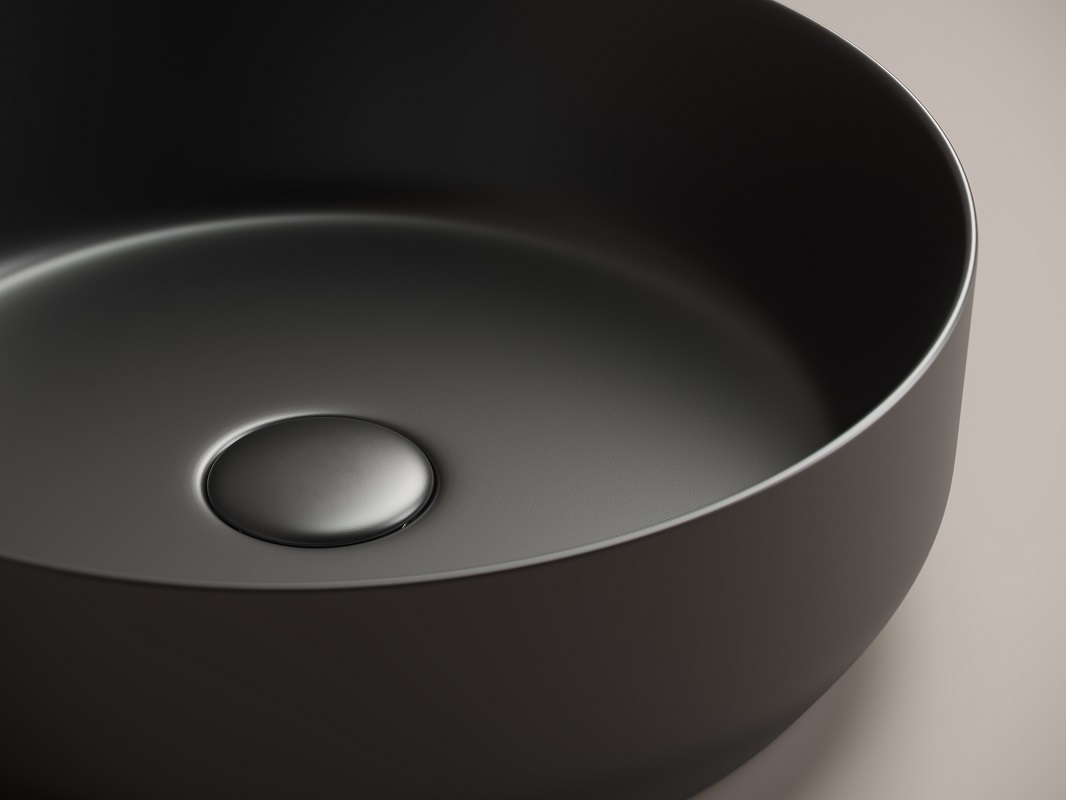 Раковина накладная Ceramica Nova Element CN6022MB 39x39 (черный матовый), без донного клапана