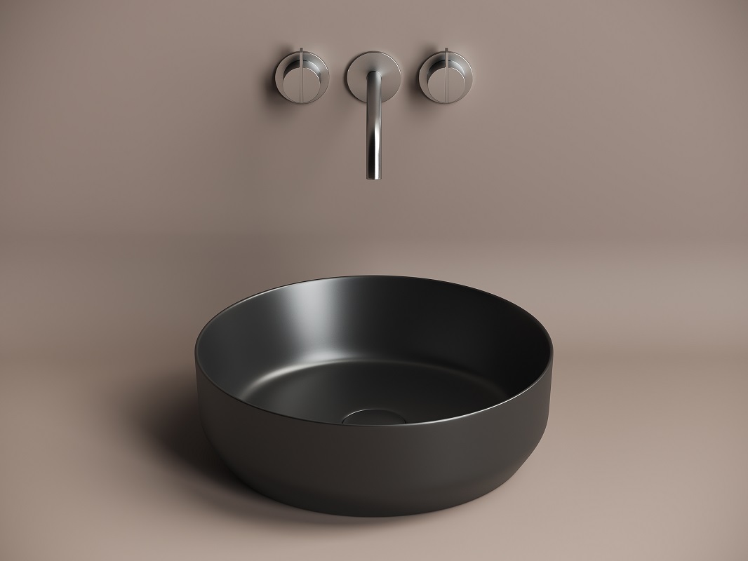 Раковина накладная Ceramica Nova Element CN6022MB 39x39 (черный матовый), без донного клапана
