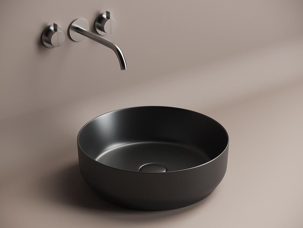 Раковина накладная Ceramica Nova Element CN6022MB 39x39 (черный матовый), без донного клапана