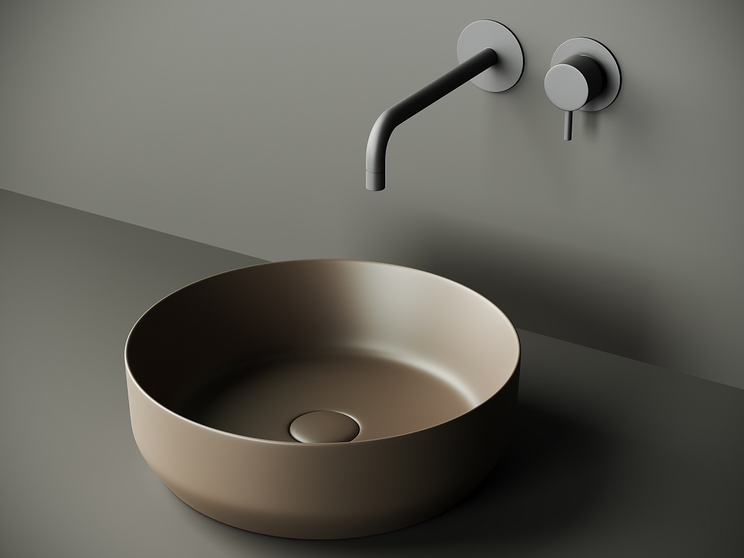 Раковина накладная Ceramica Nova Element CN6022MDB 39x39 (темно-коричневый), без донного клапана