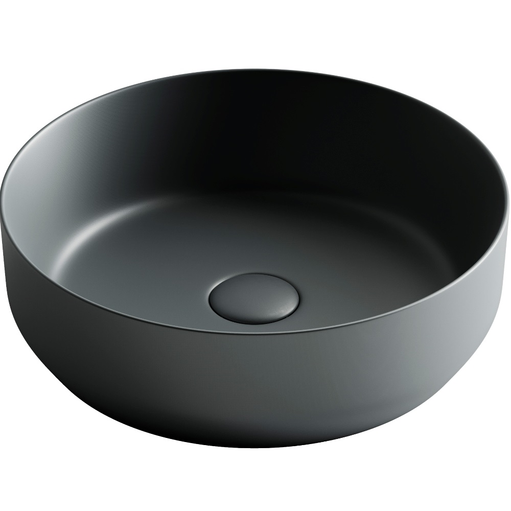 Раковина накладная Ceramica Nova Element CN6022MDH 39x39 (темный антрацит), без донного клапана