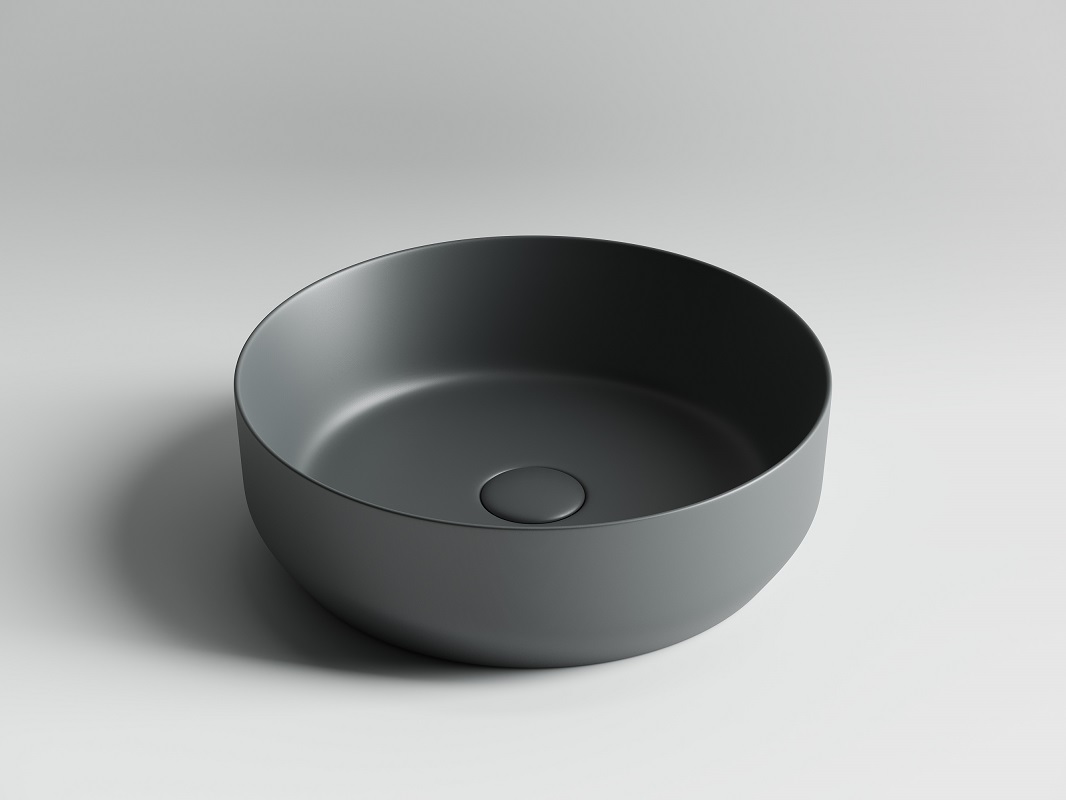 Раковина накладная Ceramica Nova Element CN6022MDH 39x39 (темный антрацит), без донного клапана