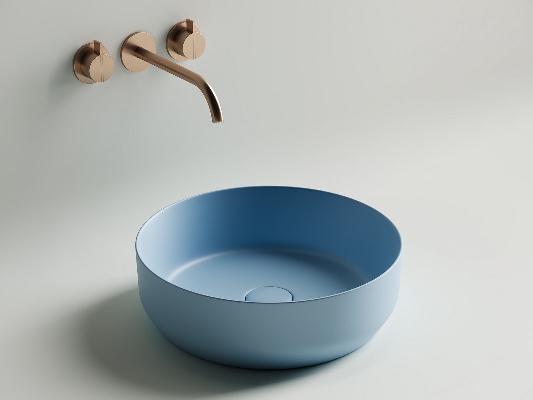 Раковина накладная Ceramica Nova Element CN6022ML 39x39 (голубой), без донного клапана