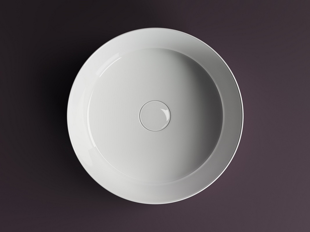 Раковина накладная Ceramica Nova Element CN6032 35.8x35.8 (белый глянцевый), без донного клапана